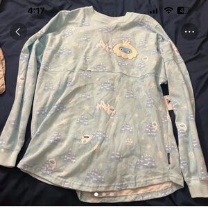 Disney Light Blue Women's Graphic Jersey Top